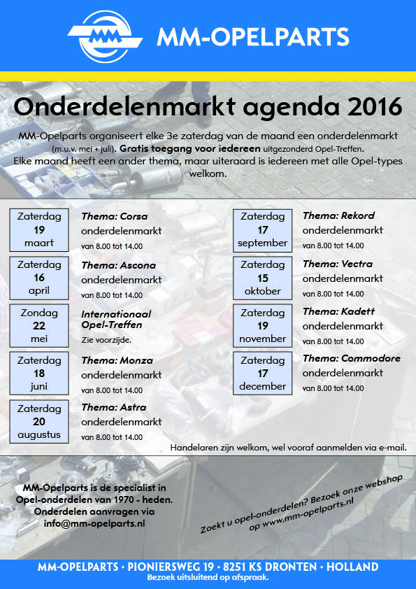 Onderdelenmarkt 2016!!